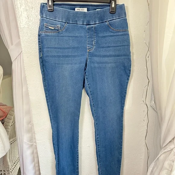 NINE WEST Women’s HEIDI PULL ON SKINNY Blue Jeans size 6 - Picture 2 of 6